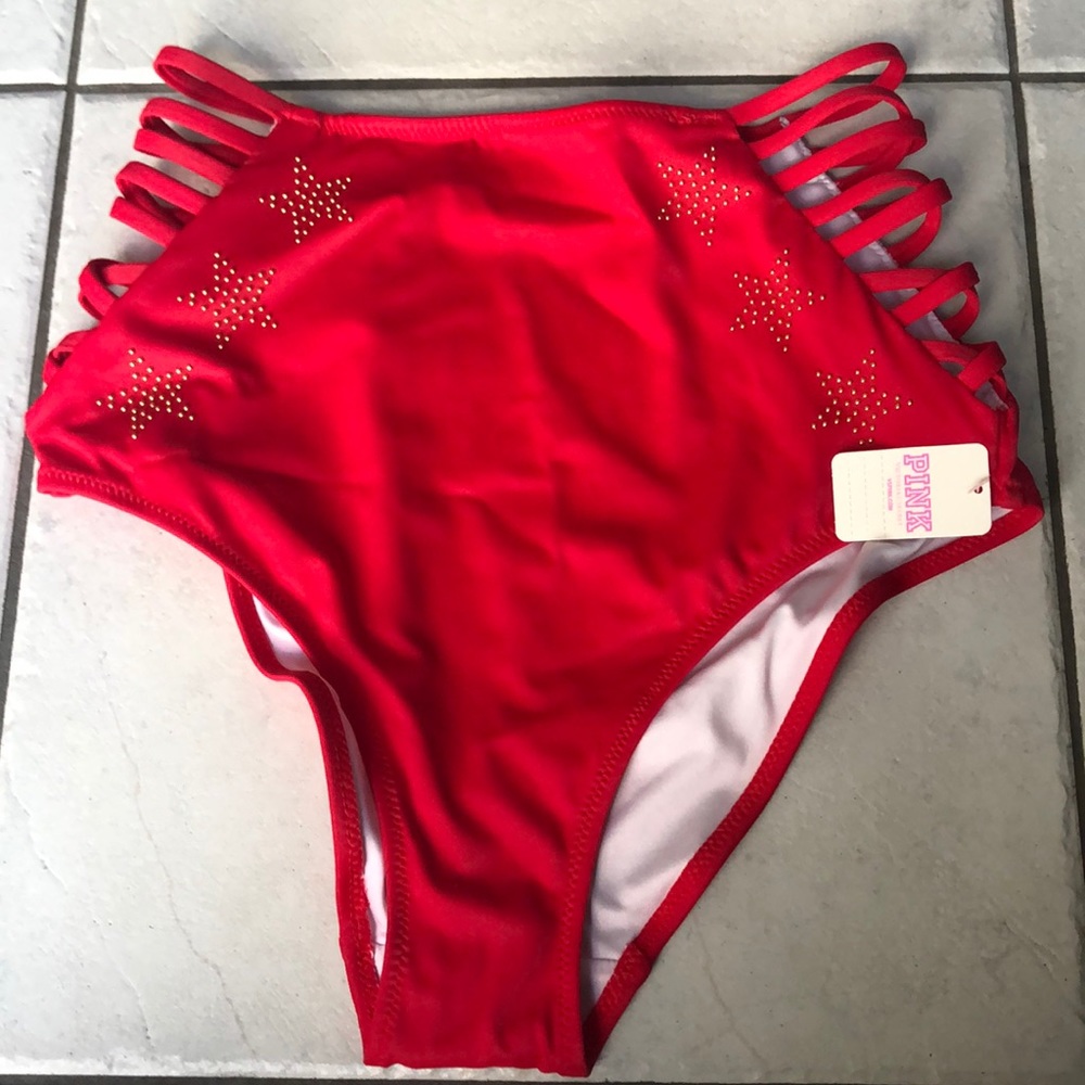 PINK size small high waisted bikini bottom